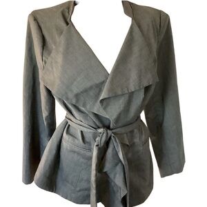 NWOT Lane Bryant Belted Gray Tailored Jacket Sz 18